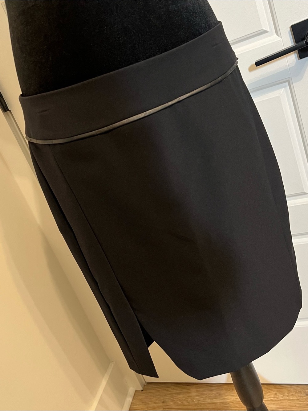 Calvin Klein Black Pencil Skirt with Waist Piping